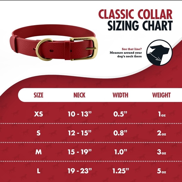 Tuff Pupper Classic Heavy Duty Dog Collar | 10x Stronger Than Leather | RED - Picture 9 of 10